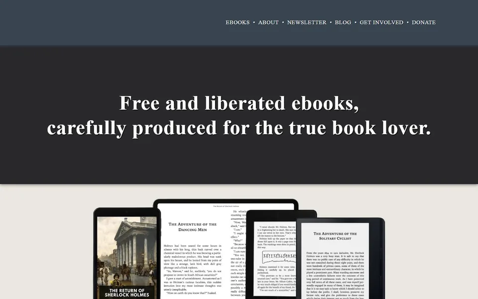 Standard Ebooks官网首页截图，拍摄于2026-10-01