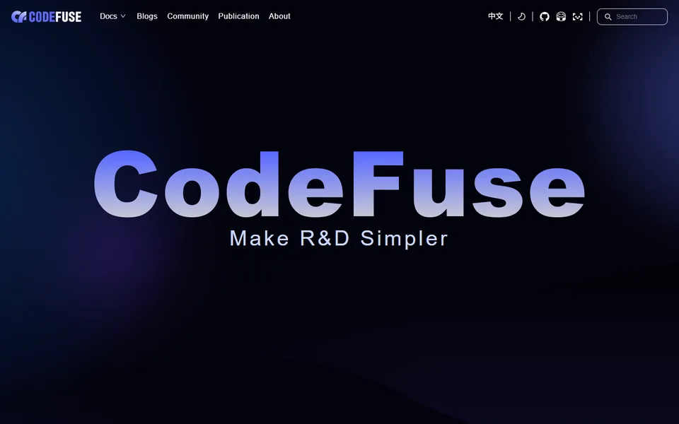 CodeFuse官网首页截图,拍摄于2026-10-26